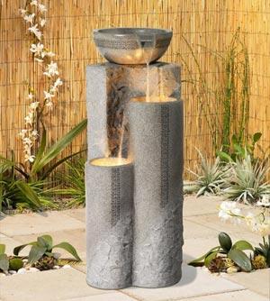 Faux Marble Column Indoor Outdoor Fountain