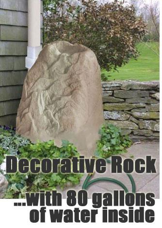 Waterstone Rain Barrel: Decorative Rock with 80 Gallons of Water Inside